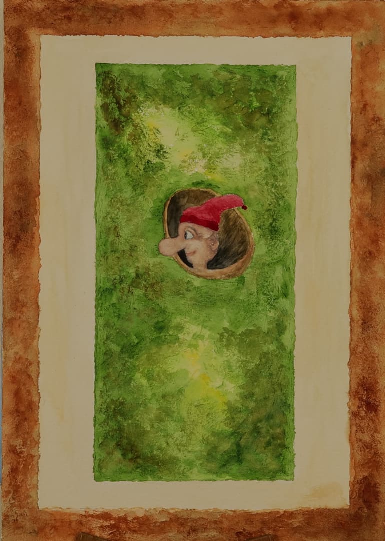 Guten Morgen Ausgeschlafener Troll - Aquarell/Spachtel