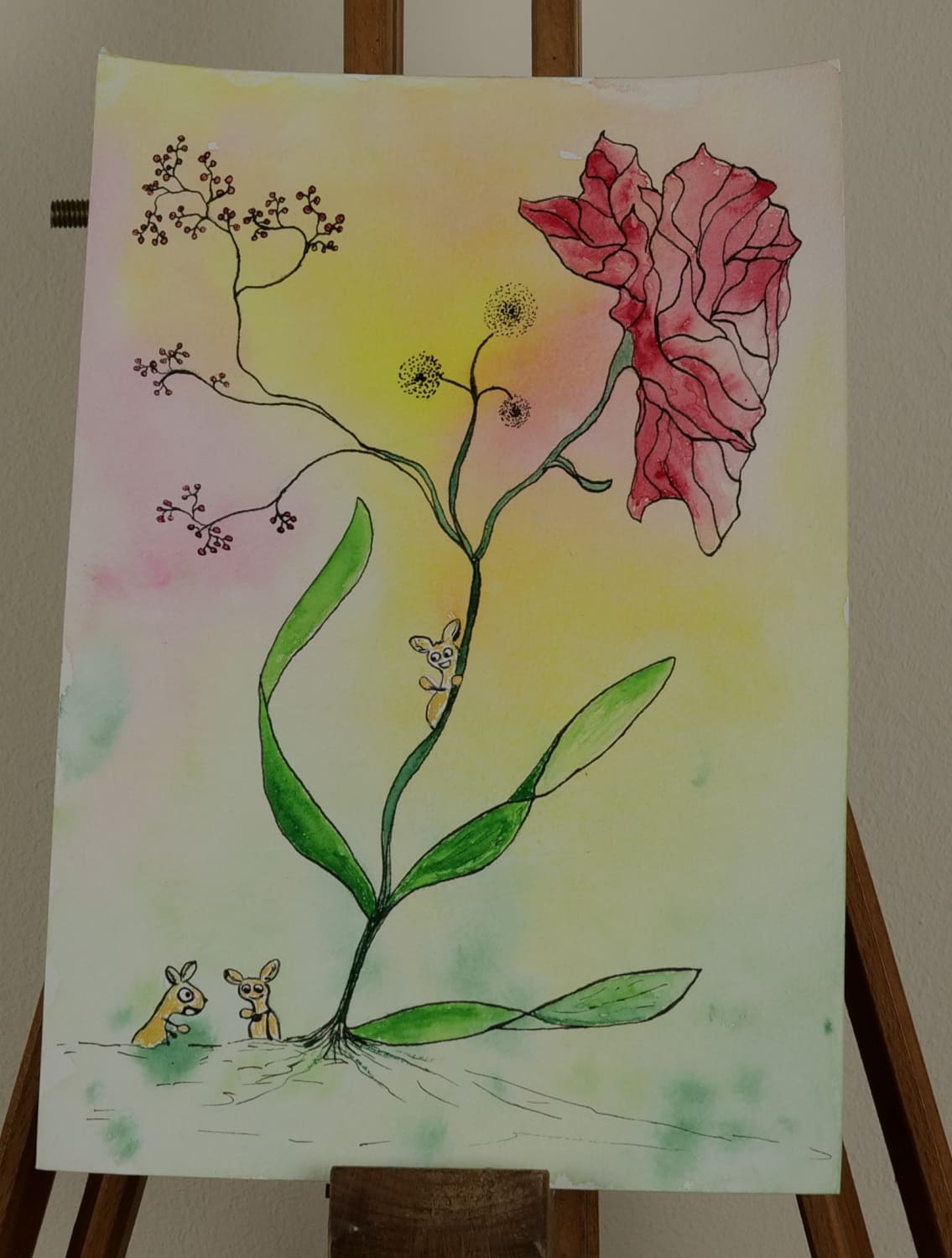 Murchies und die Sonderblume Aquarell und Tusche - Ausgang-frei.de