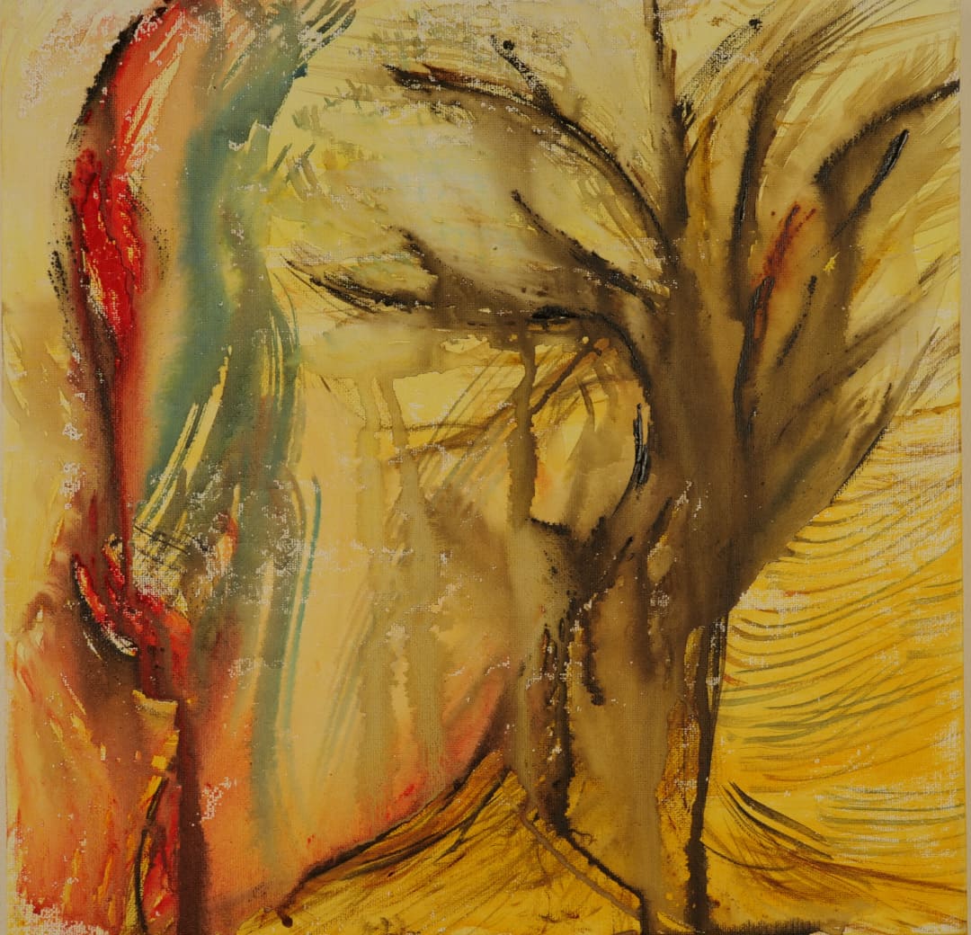Spätherbst Bunt und kahl zugleich - Aquarell